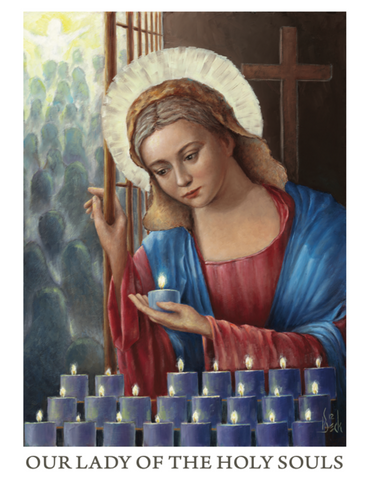 Our Lady of The Holy Souls Prayer Card