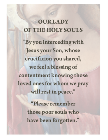 Our Lady of The Holy Souls Prayer Card